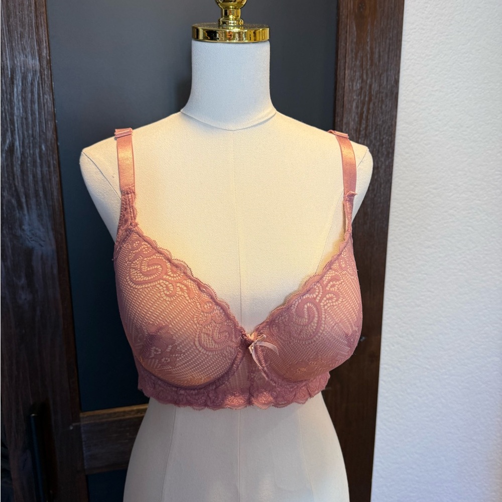 Valentina Lace Underwire Bra in Mauve